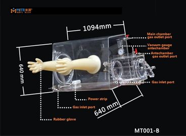 Hohe transparente Edelgas-Handschuhschachtel, tragbare Handschuhschachtel einfach zu benützen