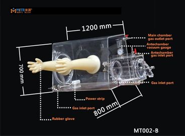 Dauerhafte anaerobe Handschuhschachtel, haarscharfe Tischplatte-Handschuhschachtel Mt002 B